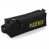 Black Block Style Pencil Case with Pencils