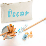 Canvas Pencil Case with 12 Colouring Pencils and 2HB Pencils