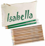 Canvas Pencil Case with 12 Colouring Pencils and 2HB Pencils