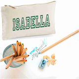 Canvas Pencil Case with 12 Colouring Pencils and 2HB Pencils