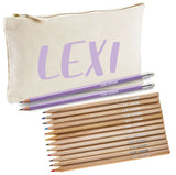 Canvas Pencil Case with 12 Colouring Pencils and 2HB Pencils