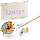 Canvas Pencil Case with 12 Colouring Pencils and 2HB Pencils