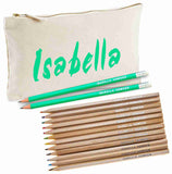 Canvas Pencil Case with 12 Colouring Pencils and 2HB Pencils