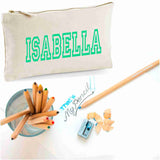 Canvas Pencil Case with 12 Colouring Pencils and 2HB Pencils