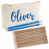 Canvas Pencil Case with 12 Colouring Pencils and 2HB Pencils