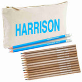 Canvas Pencil Case with 12 Colouring Pencils and 2HB Pencils
