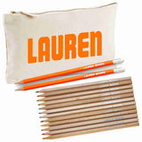 Canvas Pencil Case with 12 Colouring Pencils and 2HB Pencils