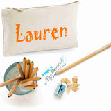 Canvas Pencil Case with 12 Colouring Pencils and 2HB Pencils