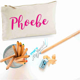 Canvas Pencil Case with 12 Colouring Pencils and 2HB Pencils