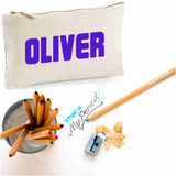 Canvas Pencil Case with 12 Colouring Pencils and 2HB Pencils