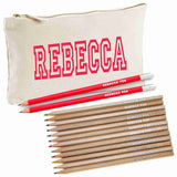 Canvas Pencil Case with 12 Colouring Pencils and 2HB Pencils
