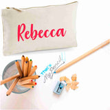 Canvas Pencil Case with 12 Colouring Pencils and 2HB Pencils