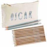 Canvas Pencil Case with 12 Colouring Pencils and 2HB Pencils