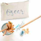 Canvas Pencil Case with 12 Colouring Pencils and 2HB Pencils