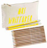Canvas Pencil Case with 12 Colouring Pencils and 2HB Pencils