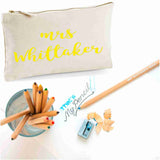 Canvas Pencil Case with 12 Colouring Pencils and 2HB Pencils