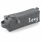 Grey Block Style Pencil Case with Pencils