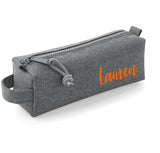 Grey Block Style Pencil Case with Pencils