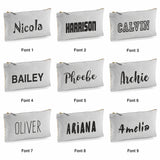Grey Canvas Pencil Case with 12 Colouring Pencils and 2 HB Pencils