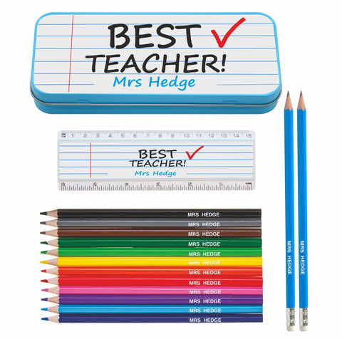 Personalised Tin Set - Best Teacher