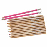 Pink Canvas Pencil Case with 12 Colouring Pencils and 2 HB Pencils