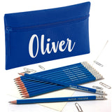 Pencil Case with 12 Embossed HB Pencils