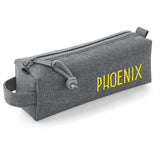 Grey Block Style Pencil Case with Pencils